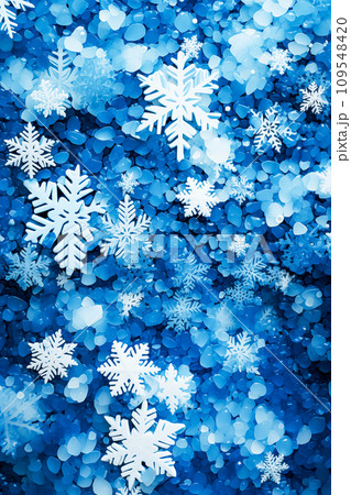 Abstract winter background with snowflakes. AI content 109548420