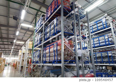 Overview of a large industrial modern warehouse 109548457