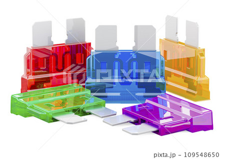 Car Blade Fuses, mini size replacement fuses for vehicles. 3D rendering 109548650