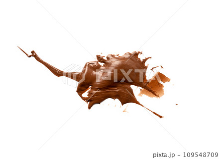 Chocolate Smear Isolated, Melted Chocolate Texture on White Background, Chocolate Sauce Pattern Chocolate Smear Isolated, Melted Chocolate Texture on White Background, Chocolate Sauce Pattern 109548709