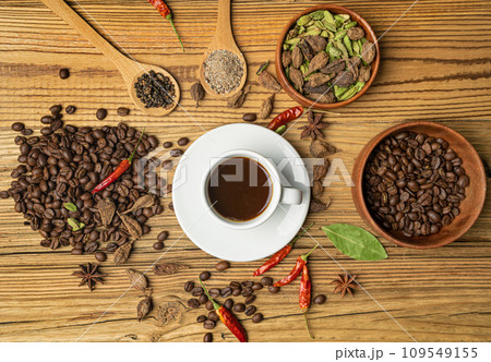 Cardamom Coffee, Cardamon Drink, Black Coffee with Kardamon, Cardamum Spice Beverage, Natural Tonic 109549155