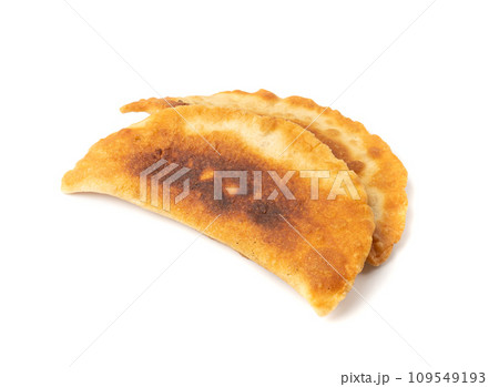 Cheburek Isolated, Homemade Fried Meat Pie, Stuffed Tatar Chiburekki, Traditional Empanada 109549193