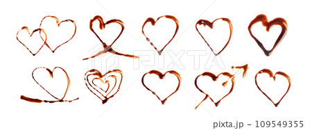 Chocolate Sauce Smear Isolated, Choco Sauce Drop, Cream Line, Melt Chocolate Drizzle 109549355