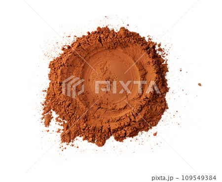Cocoa Powder Isolated, Cacao Dust Pile, Dry Ground Cocoa Beans, Cocao Powder Pile for Chocolate 109549384