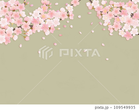 桜の花びらイラスト背景素材 109549935