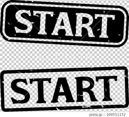 STARTと書かれたスタンプ風イラスト 109551152