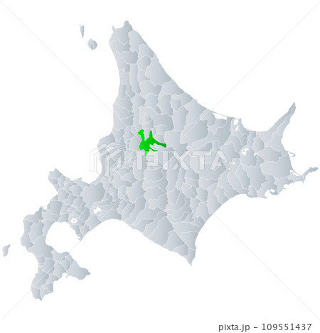 旭川市と北海道地図 109551437