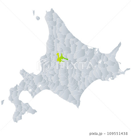 旭川市と北海道地図 109551438