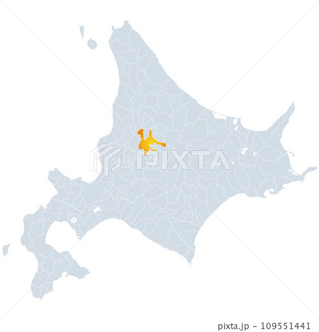 旭川市と北海道地図 109551441