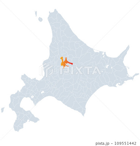 旭川市と北海道地図 109551442