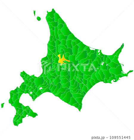 旭川市と北海道地図 109551445