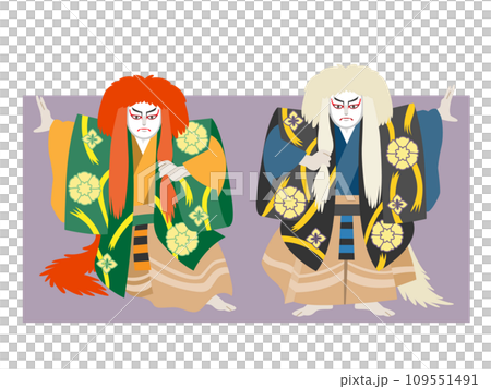 歌舞伎の連獅子のイラスト素材 [109551491] - PIXTA