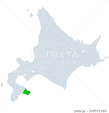 函館市と北海道地図 109551569