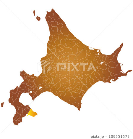 函館市と北海道地図 109551575