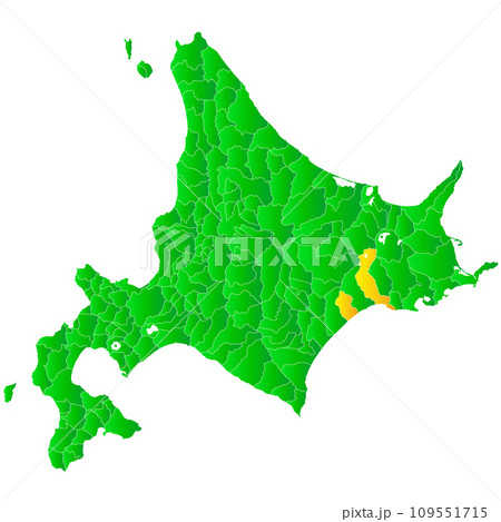 釧路市と北海道地図 109551715