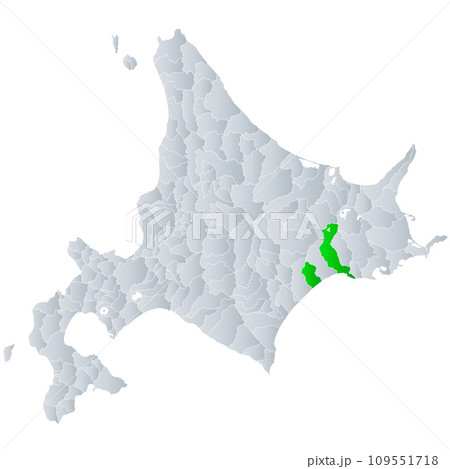 釧路市と北海道地図 109551718