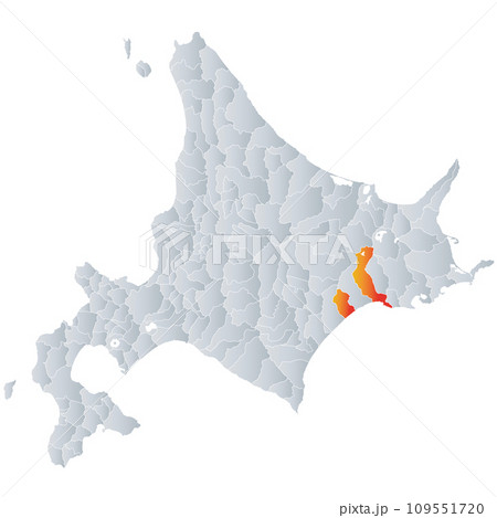 釧路市と北海道地図 109551720