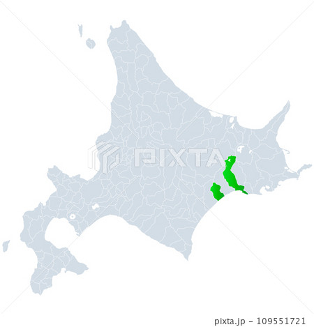 釧路市と北海道地図 109551721