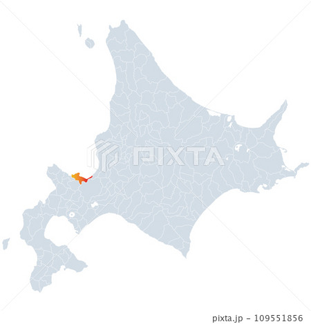 小樽市と北海道地図 109551856