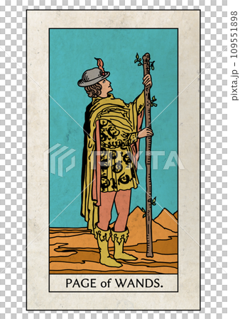 ライダー版タロット　小アルカナ　ワンドのペイジ 109551898