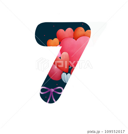 Number seven with Heart balloon Number seven with Heart balloon 109552017