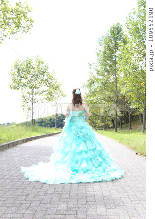 ティファニのウエディングカラードレス姿の新婦ソロウエディング、ウエディングフォト ティファニのウエディングカラードレス姿の新婦ソロウエディング、ウエディングフォト 109552190