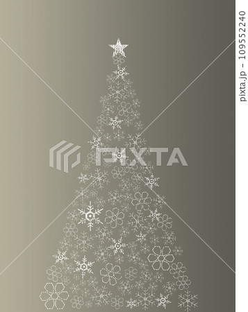 白雪クリスマスツリー銀背景 白雪クリスマスツリー銀背景 109552240