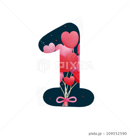 Number one with Heart balloon Number one with Heart balloon 109552590