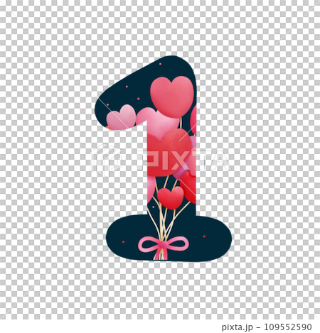 Number one with Heart balloon Number one with Heart balloon 109552590