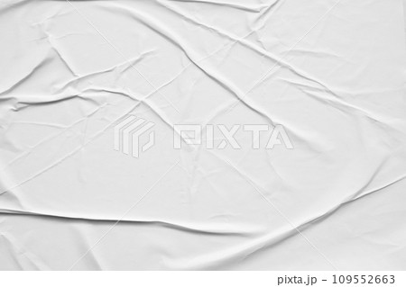 Blank white crumpled and creased paper poster texture background 109552663