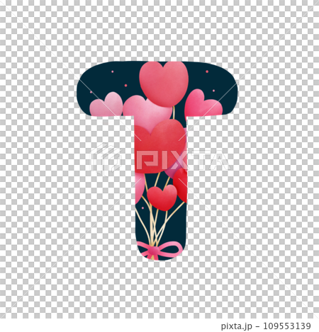 Alphabet letter I with Heart balloon 109553139