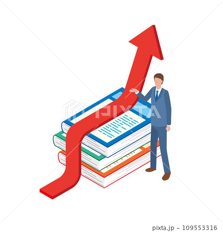 資格勉強で能力がアップするビジネスマン 109553316