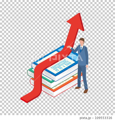 資格勉強で能力がアップするビジネスマン 109553316