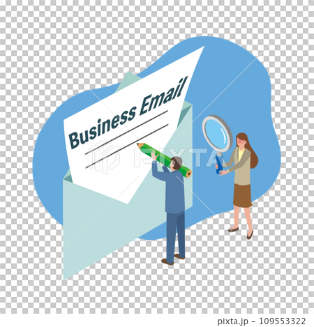 ビジネスメールを描く男性 109553322