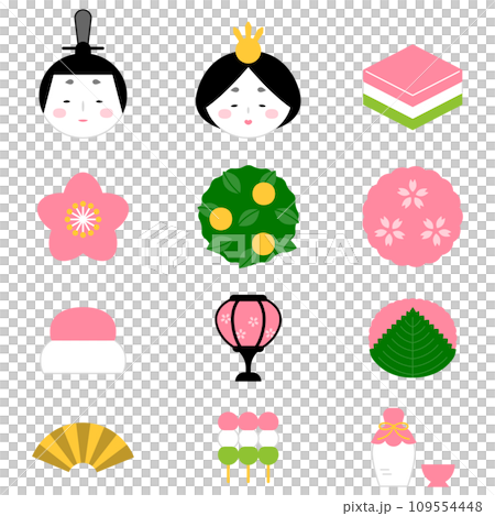 Hinamatsuri icon illustration set Hinamatsuri icon illustration set 109554448