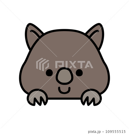 ひょっこり顔を出すかわいいウォンバット ひょっこり顔を出すかわいいウォンバット 109555515