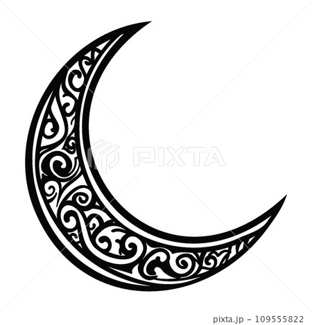crescent moon line art crescent moon line art 109555822