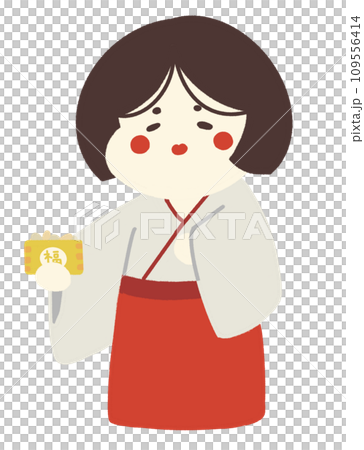 福豆を持った福のイラスト 109556414