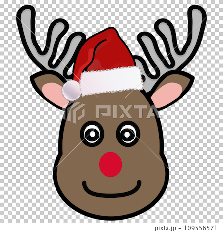 紅鼻子馴鹿臉的插圖 紅鼻子馴鹿臉的插圖 109556571