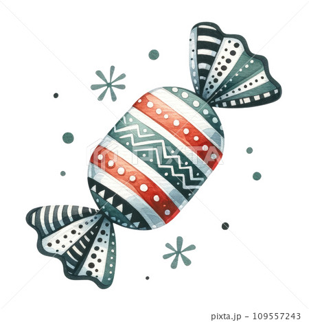 Colorful Candy Delights in Watercolor,Sweet Treats Collection on isolated background 109557243