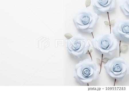 Delicate blue roses on a peach background, perfect for romantic occasions and celebrations. Delicate blue roses on a peach background, perfect for romantic occasions and celebrations. 109557283