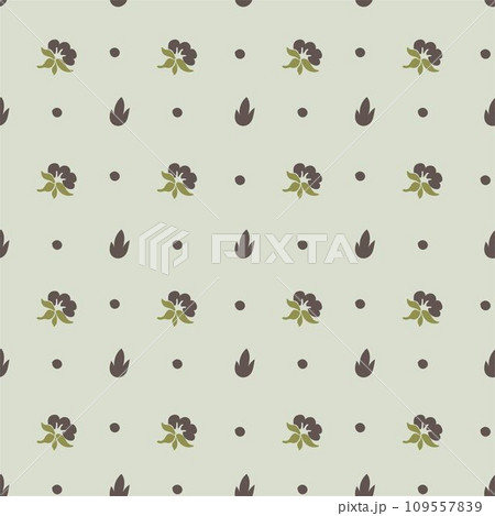 Flowers with leaves and branches, ornament print 109557839