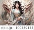 2頭の龍と日本女性 109559155