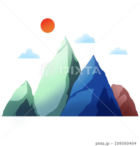 mountain landscape with sun 109560404