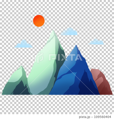 mountain landscape with sun 109560404