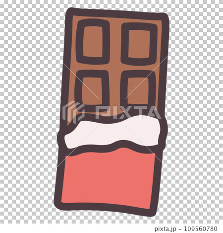 簡單變形巧克力棒的手繪風格插圖 109560780