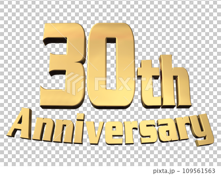 3DCG文字「30th Anniversary/30周年」ゴールド,金 3DCG文字「30th Anniversary/30周年」ゴールド,金 109561563