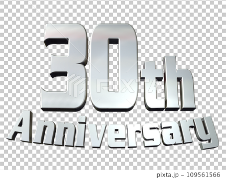 3DCG文字「30th Anniversary/30周年」シルバー,銀 3DCG文字「30th Anniversary/30周年」シルバー,銀 109561566