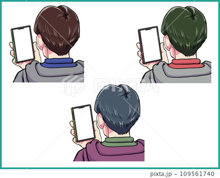 スマホをチェックする_4 109561740