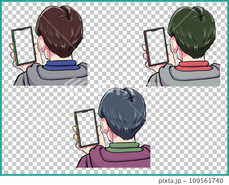 スマホをチェックする_4 109561740